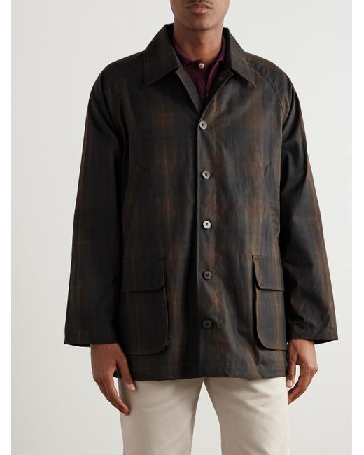 De Bonne Facture Black Forest Checked Waxed Cotton-Canvas Jacket for men