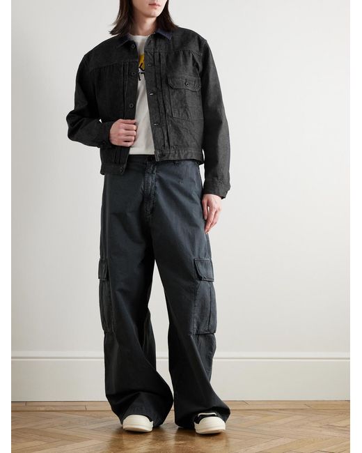 Kapital Black Denim Trucker Jacket for men
