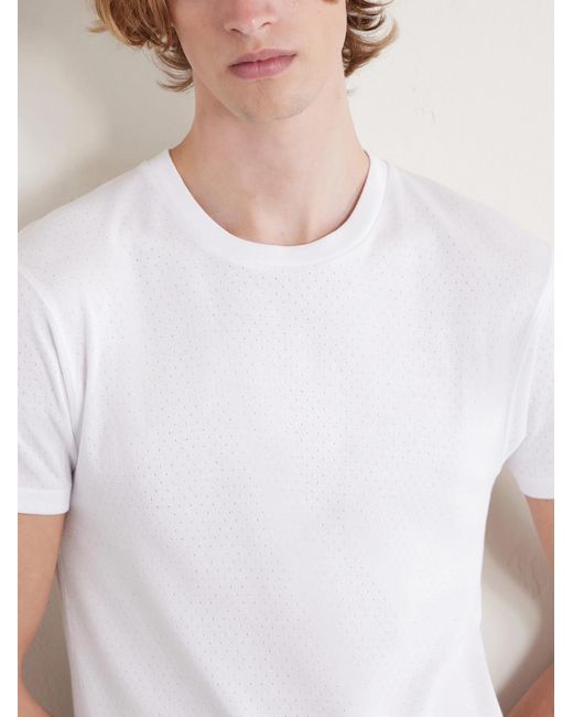 Tom Ford White Pointelle-knit Cotton T-shirt for men