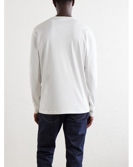 Ralph Lauren White Cotton-Jersey Henley T-Shirt for men