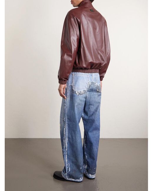 Acne Brown Lokot Leather Jacket for men
