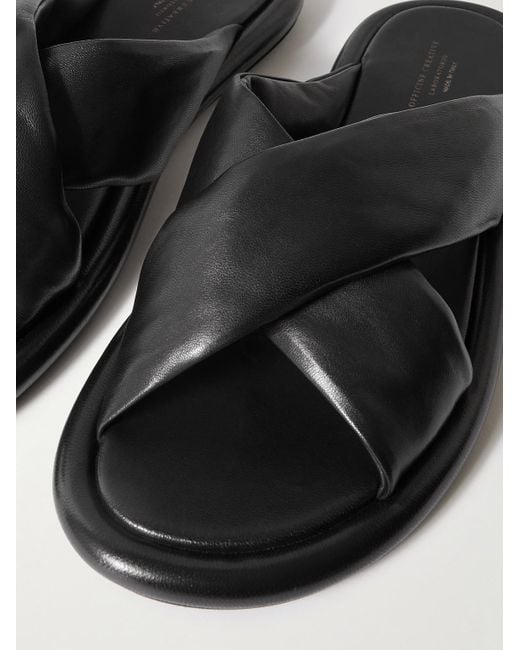 Officine Creative Black Estens Leather Sandals for men