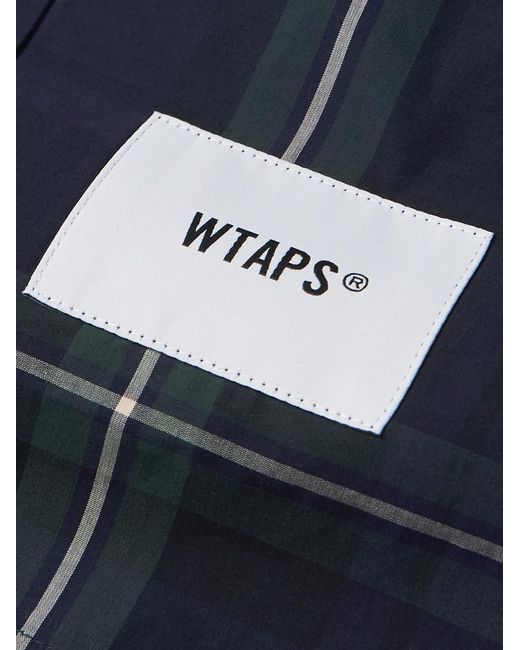 (w)taps Blue Checked Cotton Shirt for men
