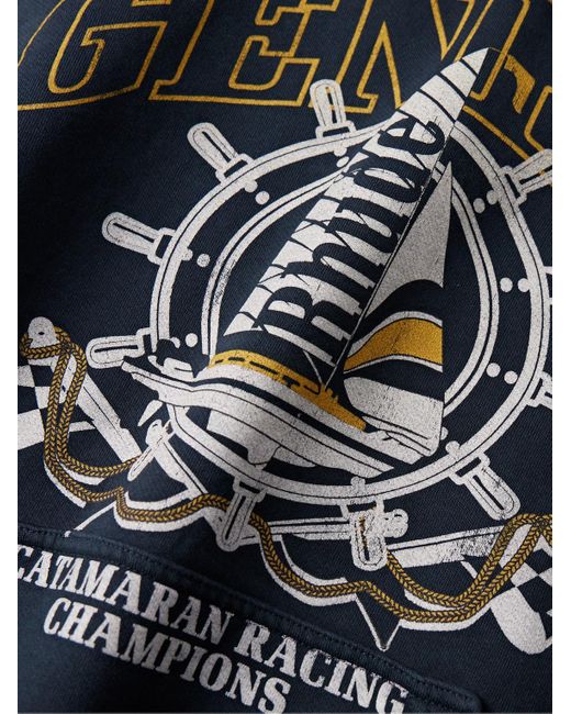 Rhude Blue Geneve Catamaran Logo-print Cotton-jersey Hoodie for men