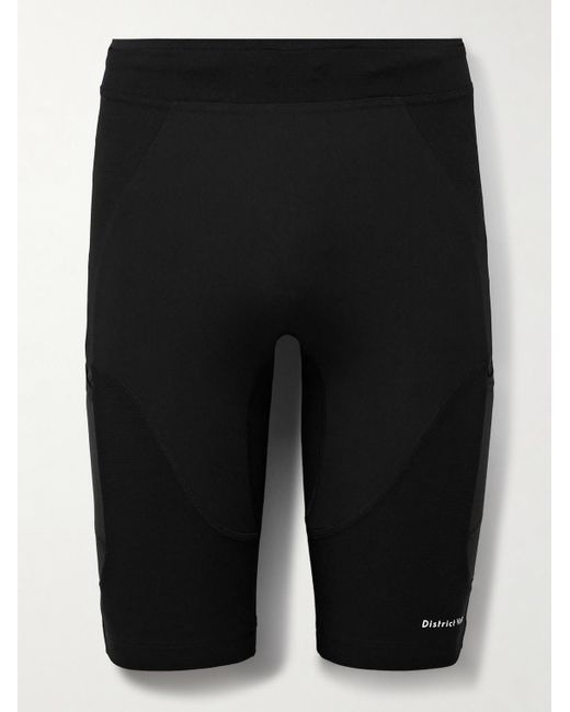 District Vision Black Cargo Compression Panelled Stretch-Jersey Half-Length Tights for men