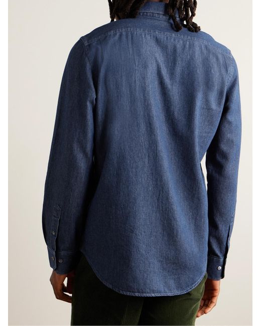 Paul Smith Blue Slim-fit Cotton-chambray Shirt for men