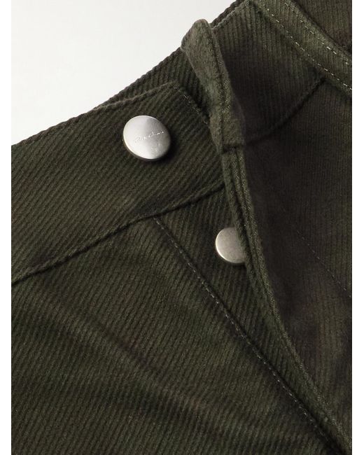 Rick Owens Green Geth Straight-Leg Brushed Cotton-Twill Trousers for men