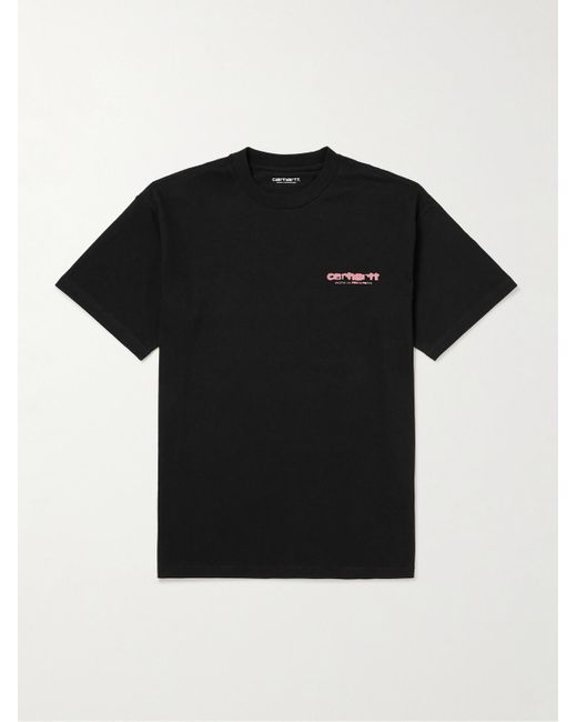 Carhartt Black Ink Bleed Logo-print Cotton-jersey T-shirt for men