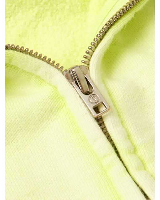 GALLERY DEPT. Yellow Logo-print Bleached Cotton-jersey Zip-up Hoodie for men
