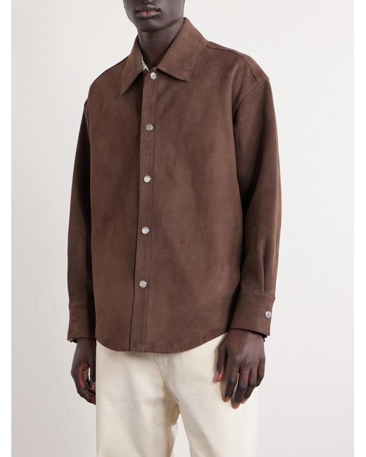 AMI Brown Suede Jacket for men
