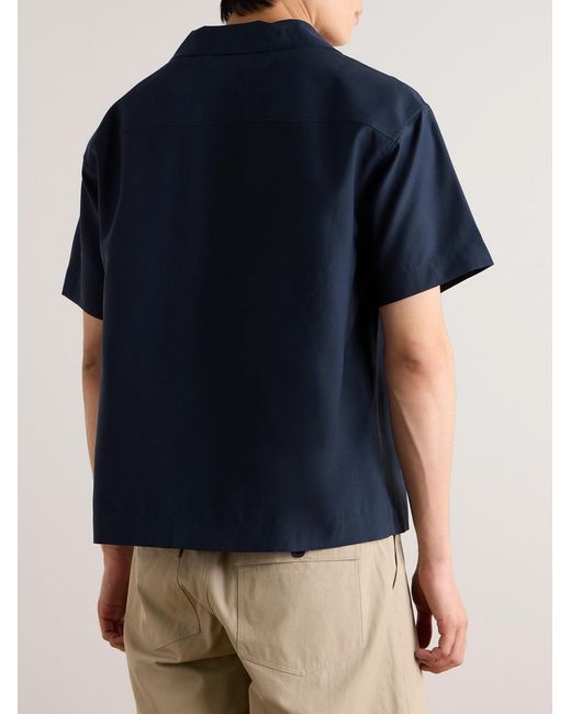 FRAME Blue Camp-Collar Lyocell-Blend Twill Shirt for men