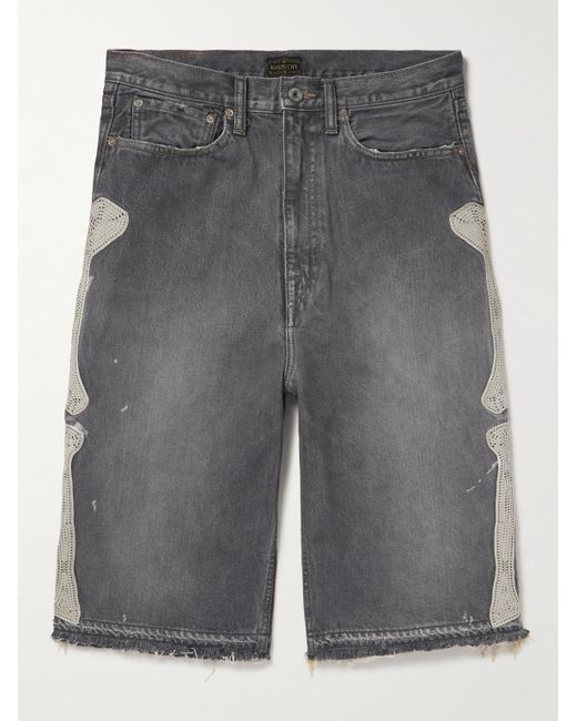 Shorts A Gamba Larga di Kapital in Gray da Uomo