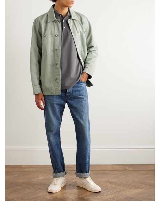 Handvaerk Gray Pima Cotton-Piqué Polo Shirt for men
