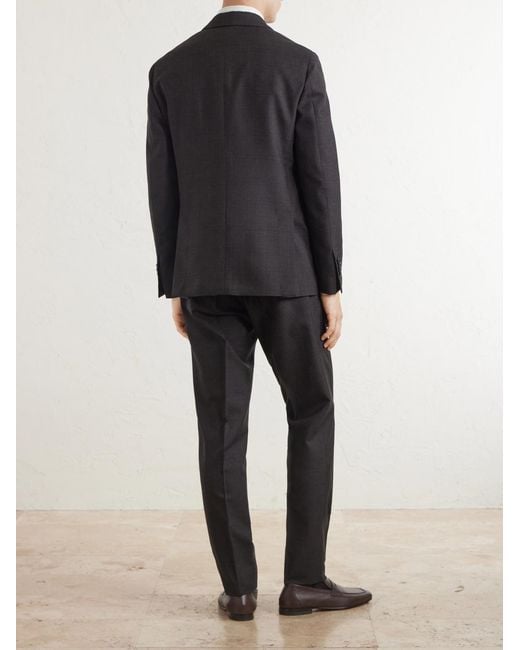 Lardini Black Prince Of Wales Checked Wool Suit Jacket for men