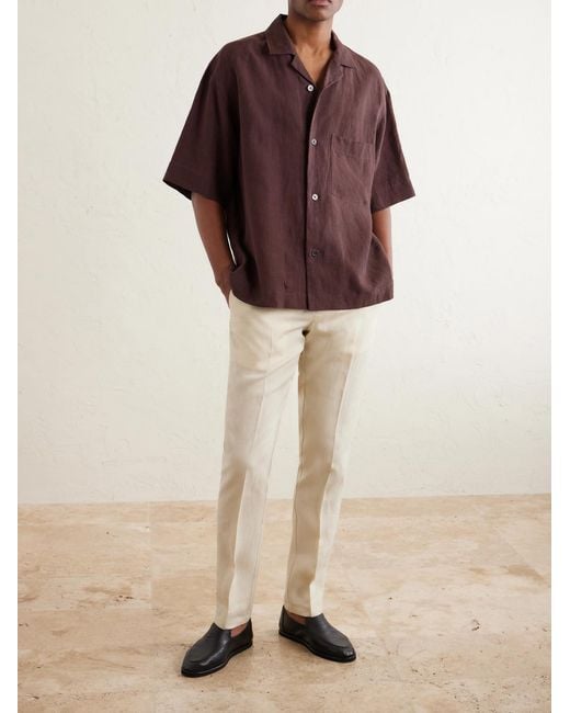 Orlebar Brown Natural Griffon Tapered Linen Trousers for men