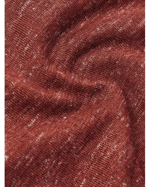 Zegna Red Mulberry Silk, Cashmere And Linen-Blend Sweater for men