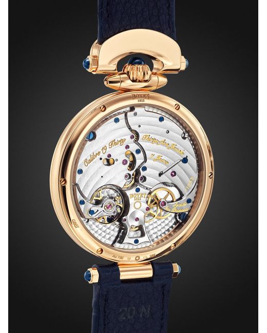 Bovet Blue 19thirty Hand-wound 18-karat Red Gold And Meteorite Watch for men