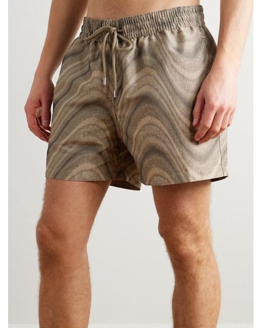 Frescobol Carioca Natural Rio Straight-Leg Mid-Length Recycled Jacquard Swim Shorts for men