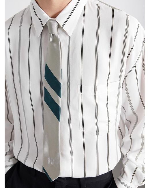 Enfants Riches Deprimes White Henri's Everyday Striped Silk-Blend Satin Shirt for men