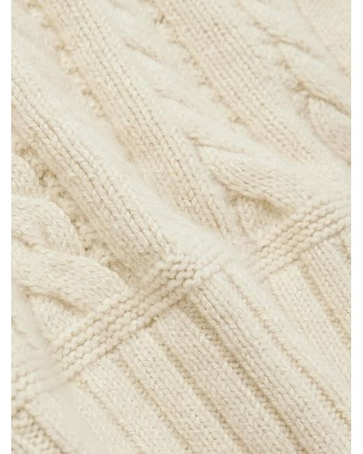 Polo Ralph Lauren Ärmelloser Zopfstrickpullover aus einer Baumwoll-Kaschmirmischung in Natural für Herren