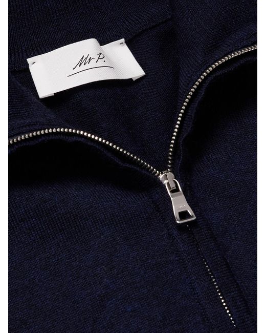 Merino Wool Half-Zip Sweater di Mr P. in Blue da Uomo
