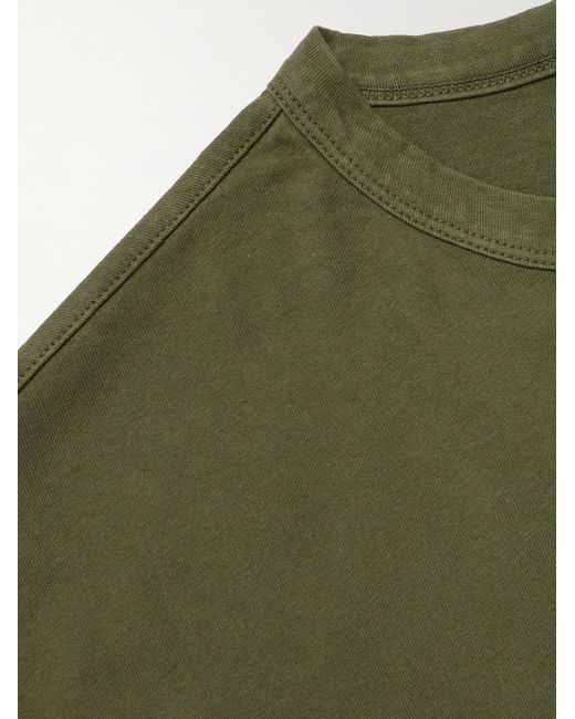 Officine Generale Benny T-Shirt aus Baumwoll-Jersey in Stückfärbung in Green für Herren