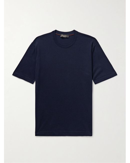 T-shirt in cotone di Loro Piana in Blue da Uomo