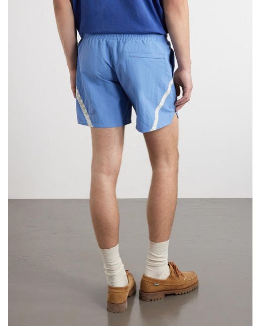 CHERRY LA Blue Logo-Printed Woven Straight-Leg Shorts for men