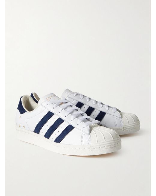 Adidas Originals Blue Pop Trading Co Superstar Adv Suede-trimmed Leather Sneakers for men