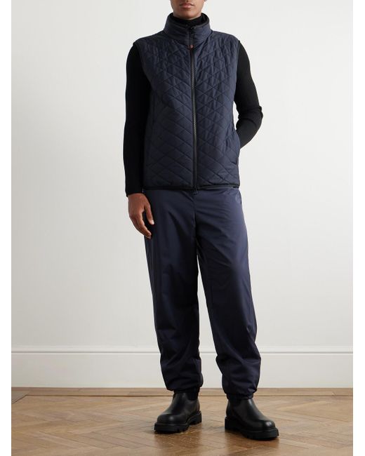 Loro Piana Blue Rocky Padded Quilted Storm System® Shell Gilet for men