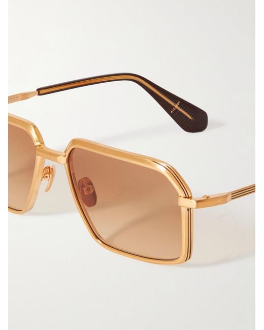Jacques Marie Mage Natural Vasco Square-frame Gold-tone Sunglasses for men