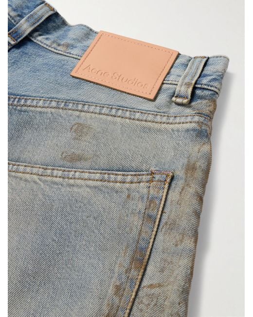 Acne Blue Straight-Leg Distressed Jeans for men