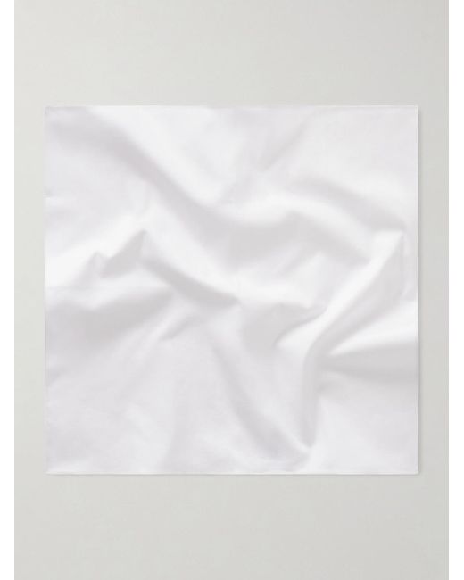 Brunello Cucinelli White Cotton-Twill Pocket Square for men