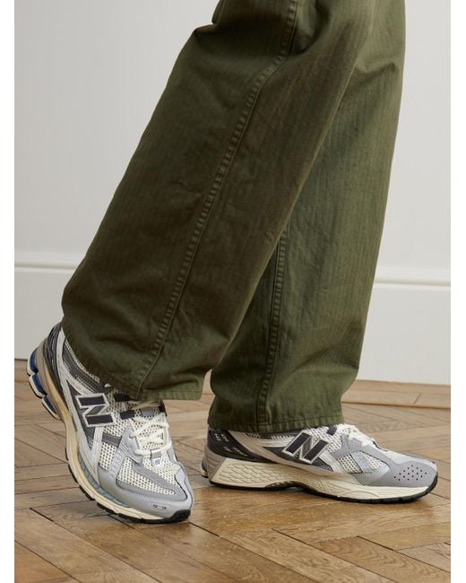 New Balance Gray 1906 Rubber- And Leather-Trimmed Mesh Sneakers for men