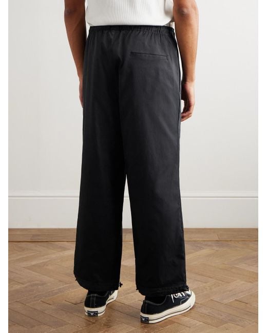 (w)taps Blue Straight-Leg Cropped Coolmax Drawstring Trousers for men