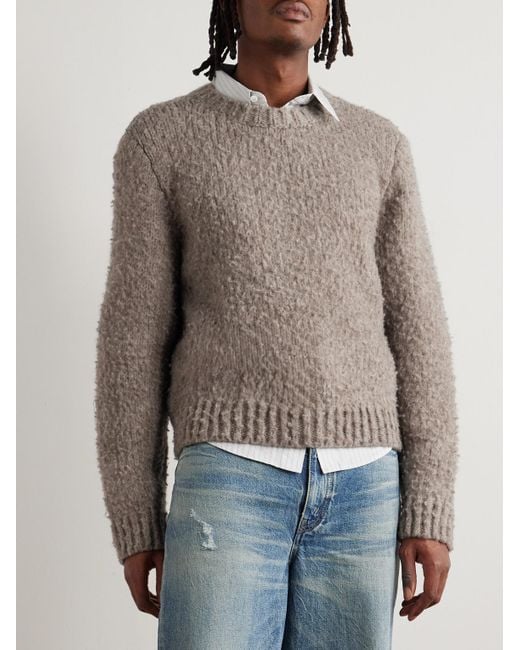Céline Brown Brushed Wool And Yak-blend Sweater for men