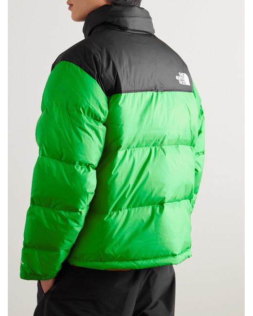 The North Face Green 1996 Retro Nuptse Quilted Ripstop And Shell Hooded Down Jacket for men