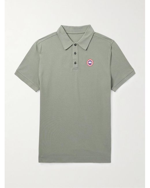 Canada Goose Green Beckley Logo-Appliquéd Cotton-Piqué Polo Shirt for men