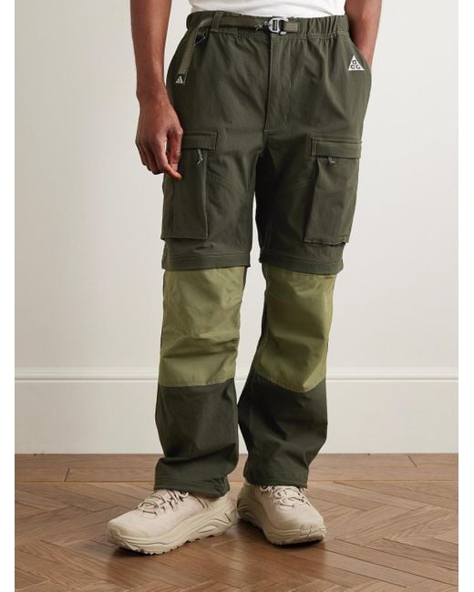 Nike ACG Smith Summit gerade geschnittene wandelbare Cargohose aus einer Nylon-Mischung und CORDURA® in Green für Herren