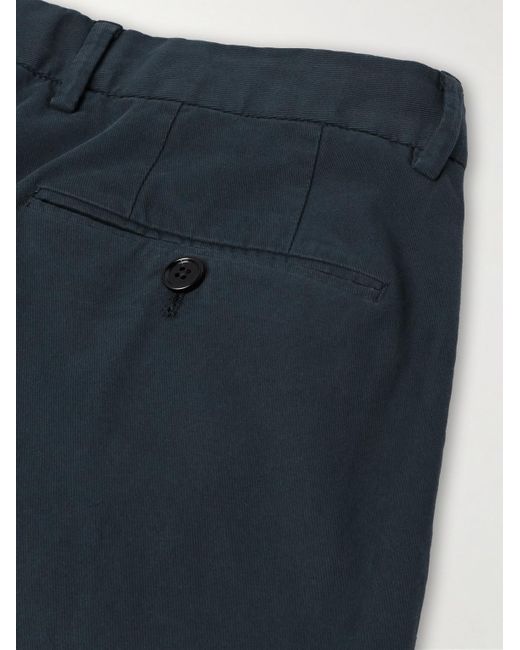 Zegna Blue Easy Straight-Leg Garment-Dyed Cotton-Blend Chinos for men
