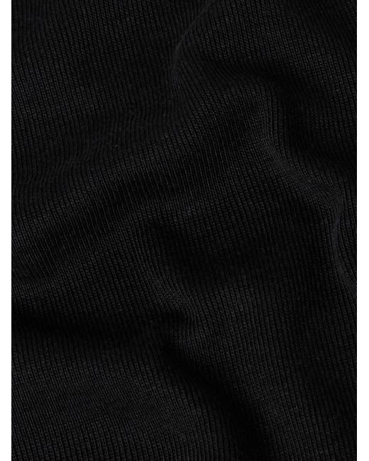 Tom Ford Black Placed Rib Slim-fit Lyocell And Cotton-blend Jersey T-shirt for men
