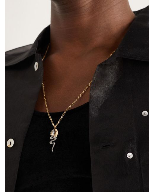 Sydney Evan Black Elephant Small, And Diamond Necklace for men