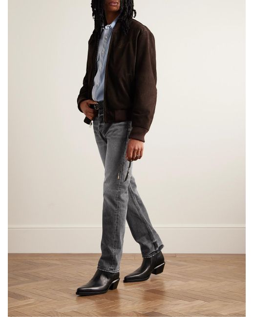 CHERRY LA Gray Straight-leg Distressed Jeans for men
