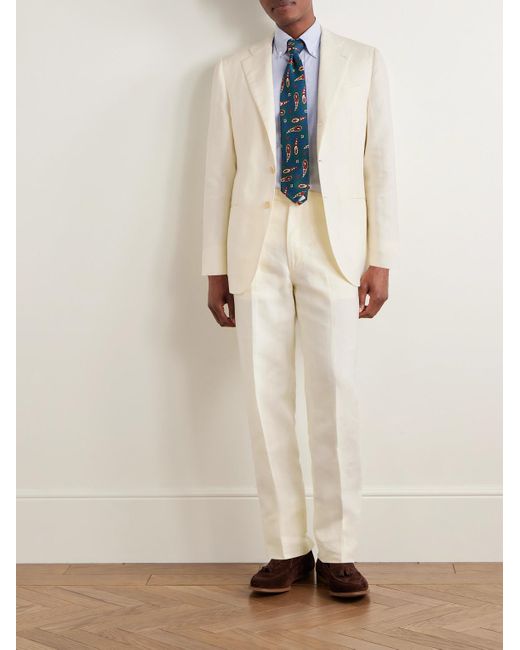 J. Mueser Natural Waverly Slim-fit Linen Suit Jacket for men