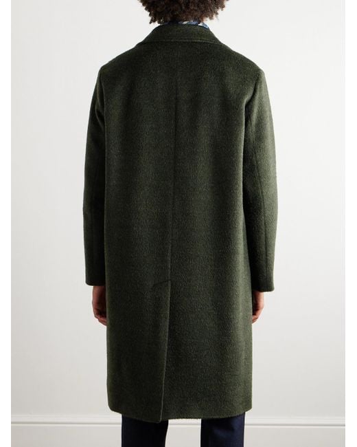 Loro Piana Green Gibson Brushed Woven Coat for men