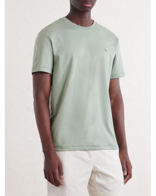 Polo Ralph Lauren Green Logo-embroidered Cotton-jersey T-shirt for men