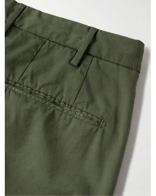 Incotex Venezia 1951 schmal und gerade geschnittene Hose aus Twill aus einer Baumwollmischung in Green für Herren