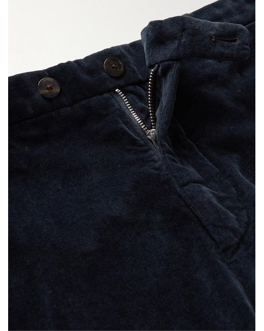 Boglioli Blue Straight-Leg Cotton-Velvet Suit Trousers for men