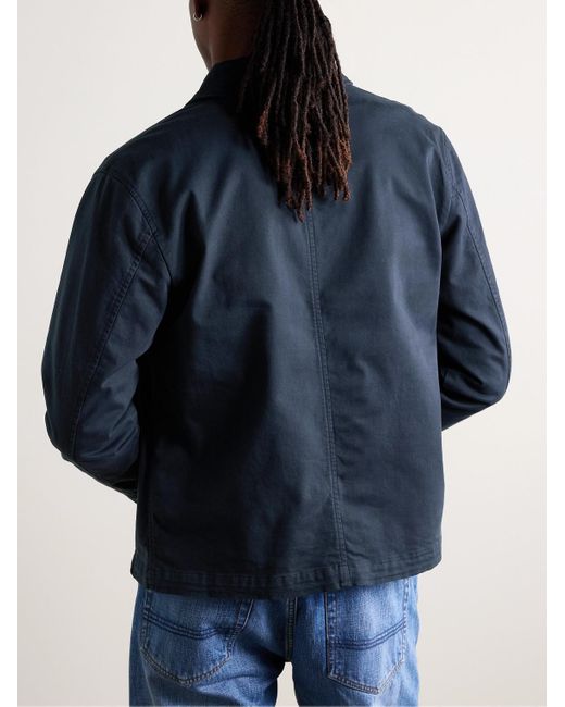 Mr P. Blue Cotton-blend Gabardine Coach Jacket for men