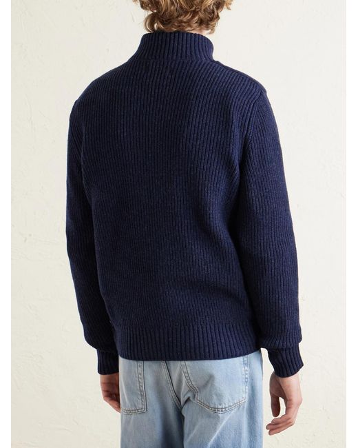 Polo Ralph Lauren Blue Quilted Padded Wool And Cashmere-blend Zip-up Cardigan for men